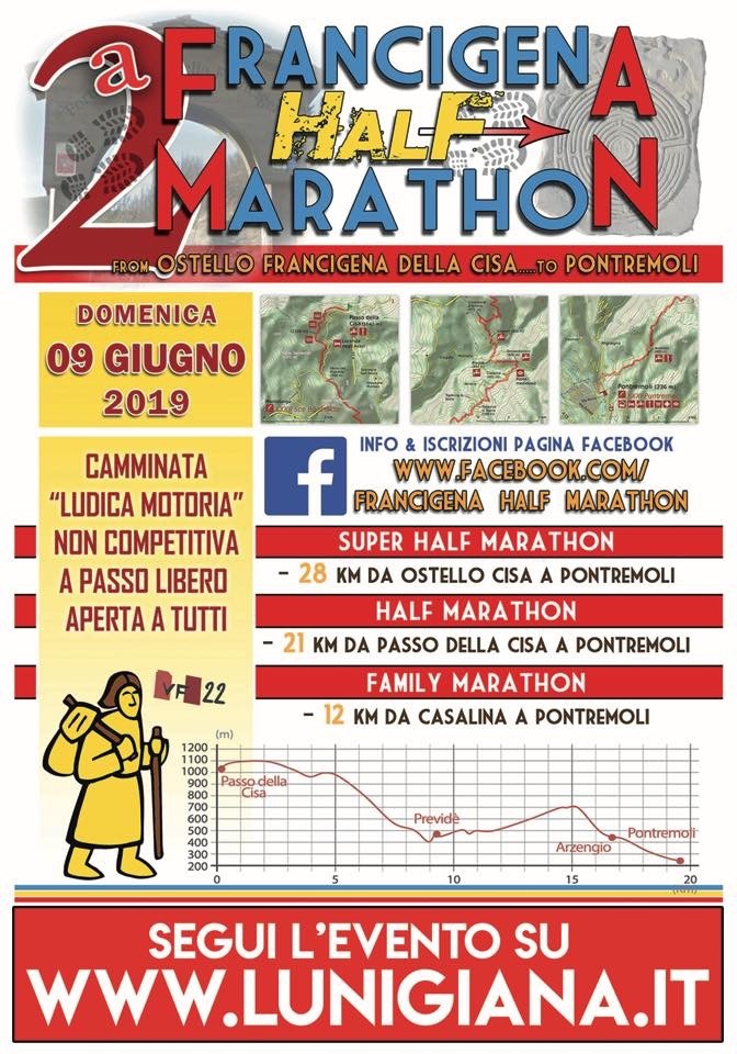 Francigena Half Marathon a Pontremoli: sconto sul pettorale per medici e familiari