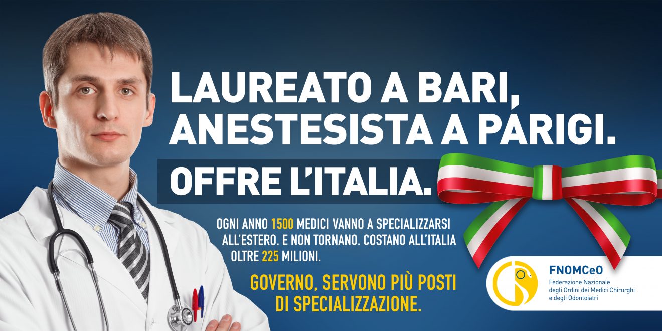 “Offre l’Italia”: al via la campagna FNOMCeO sulla fuga dei medici all’estero e la carenza di specialisti